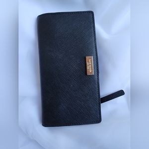 Leather Kate Spade Laurel Way Stacy Clutch Wallet Black Saffiano